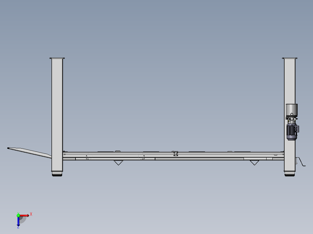 四柱式汽车举升机俯视图