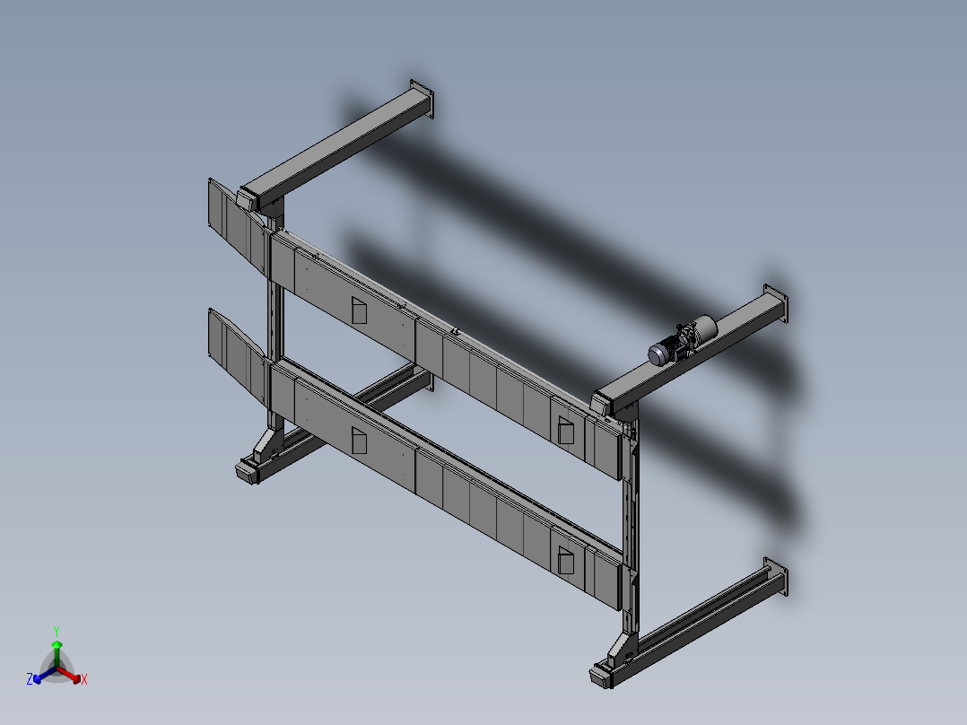 四柱式汽车举升机正等轴测图