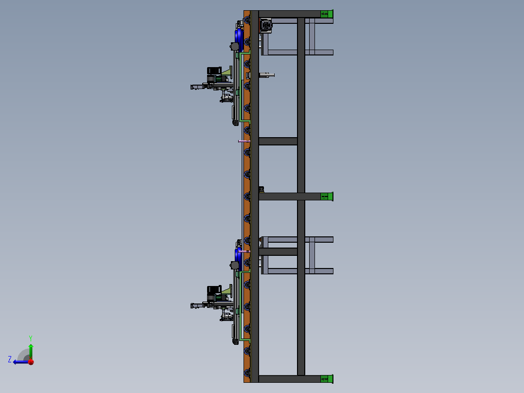 壁板三轴视觉自动拉钉sw19可编辑右视图