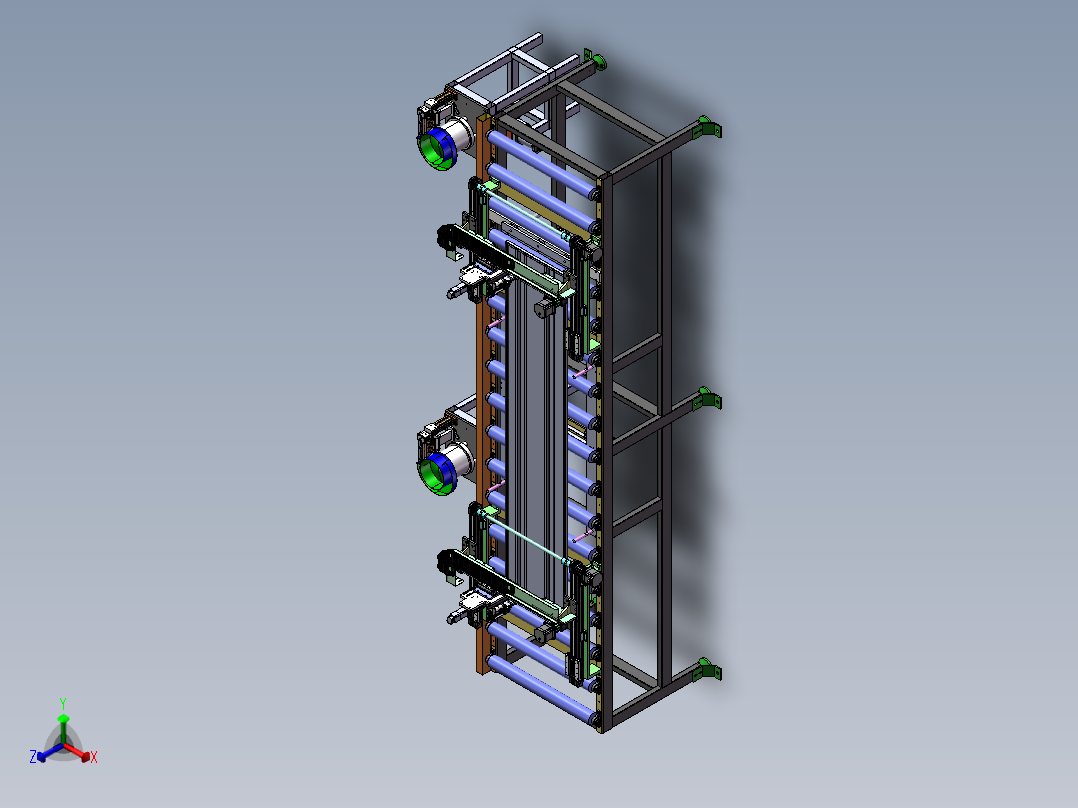 壁板三轴视觉自动拉钉sw19可编辑正等轴测图