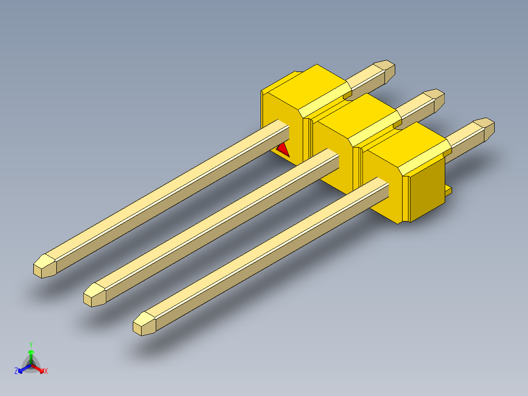 彩色公头100mil（2.54mm）系列-DS1021_yellow_1x03p_100mil_Type5_rev1.0