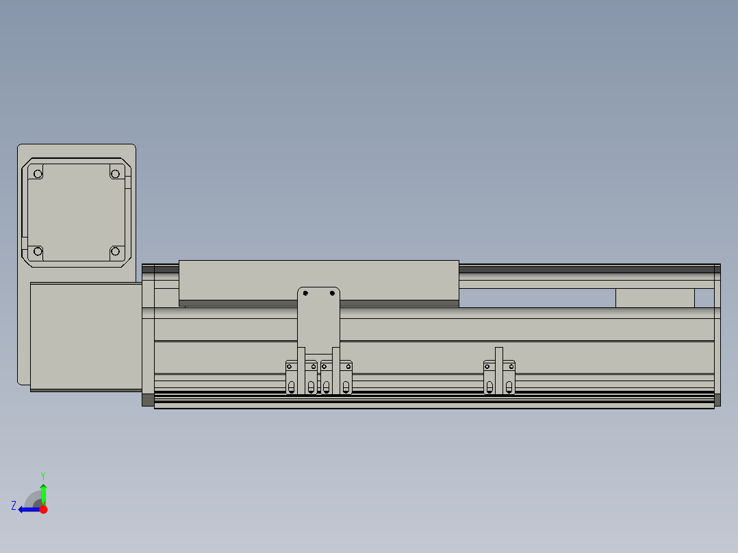 直线模组LHB21-L40-S100-LU设计图纸右视图