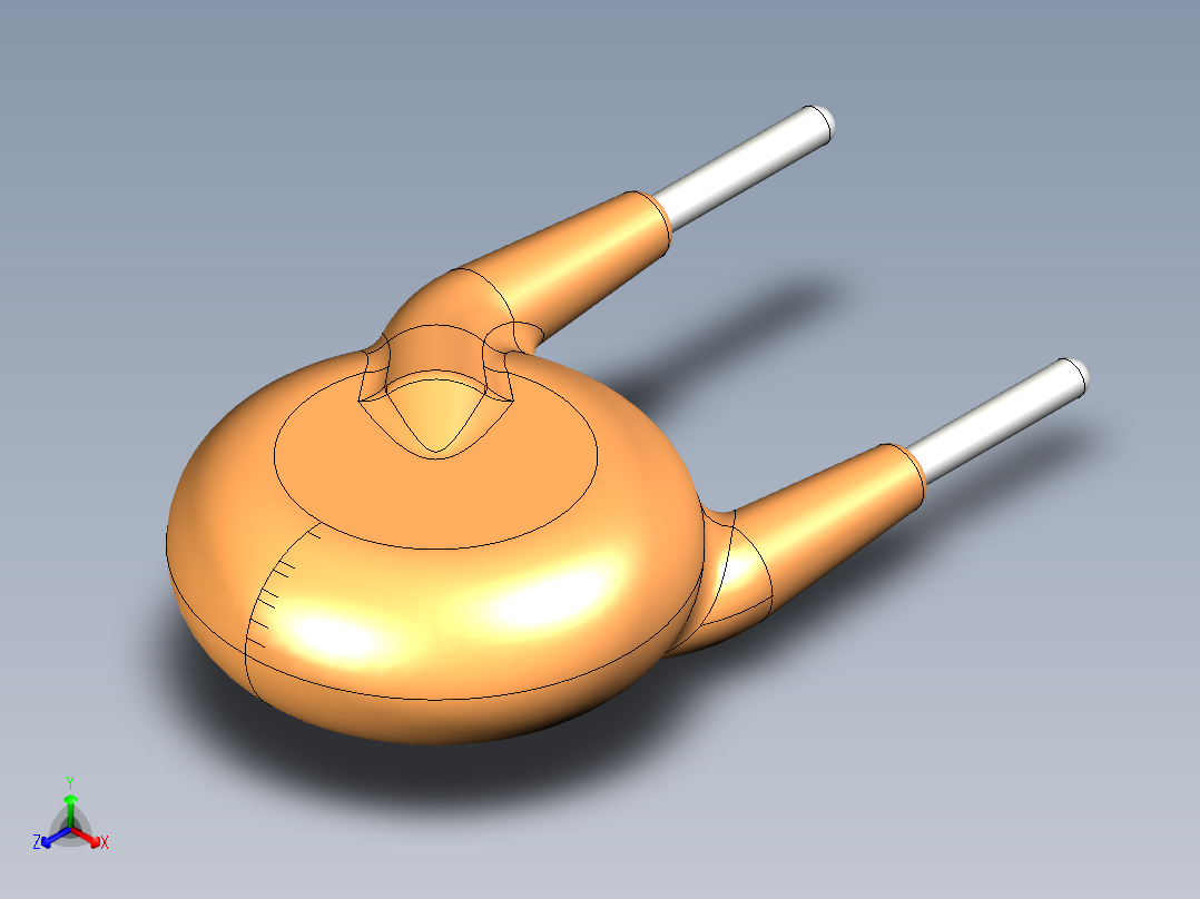 圆盘变阻器7.5毫米间距5毫米，带4.5毫米正等轴测图