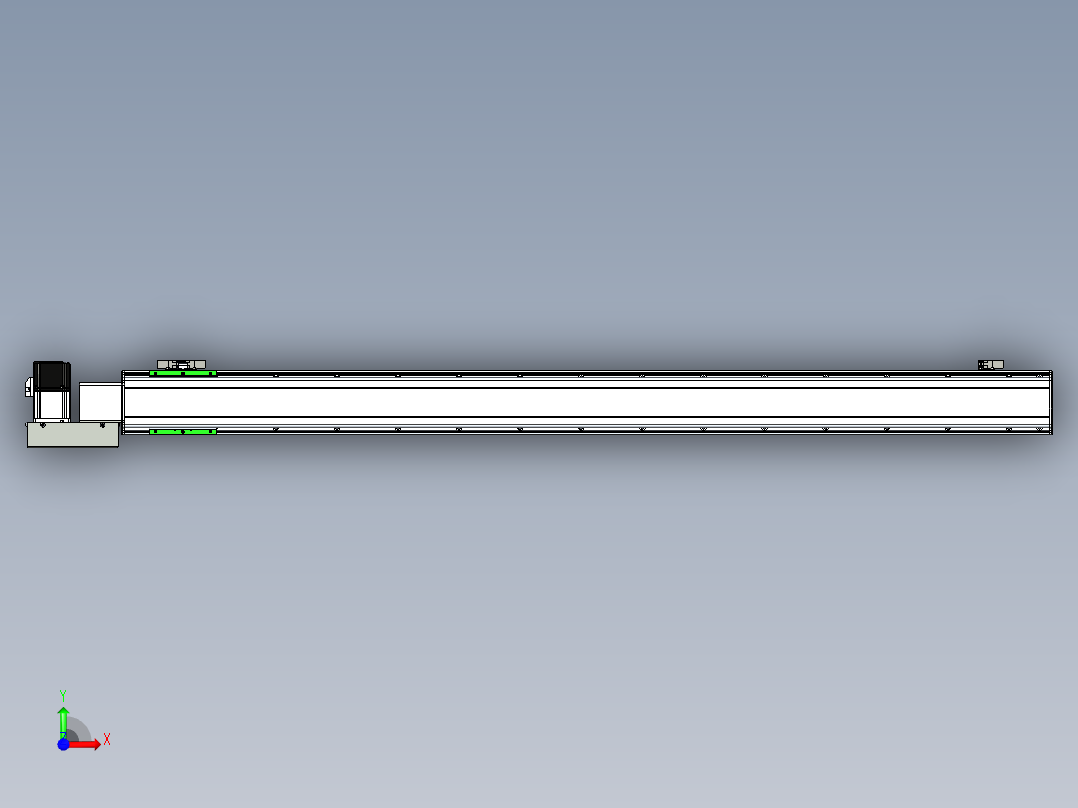同步带滑台-半封闭B10H-L45-S1300-L-P40-D3前视图