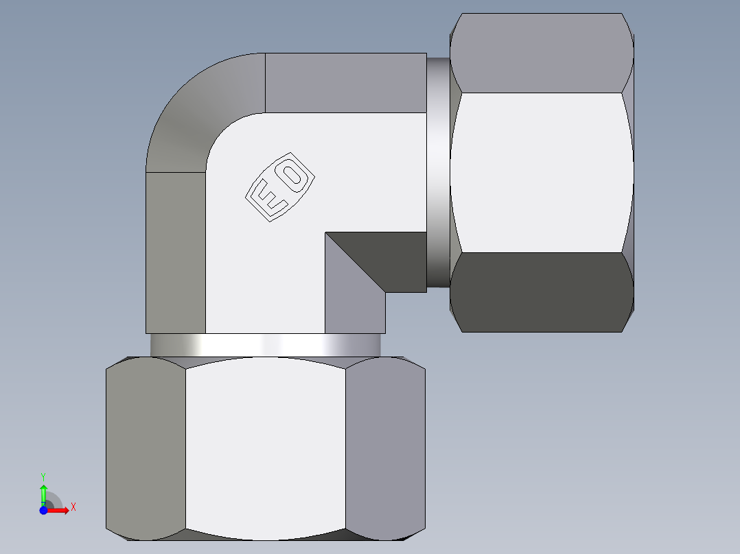 卡套式工业通用硬管接头EO_Union_elbow_W20ZSCF前视图
