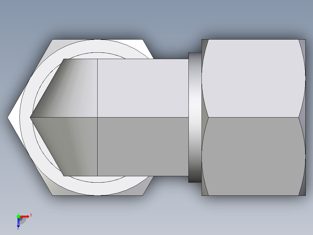 卡套式工业通用硬管接头EO_Union_elbow_W20ZSCF俯视图