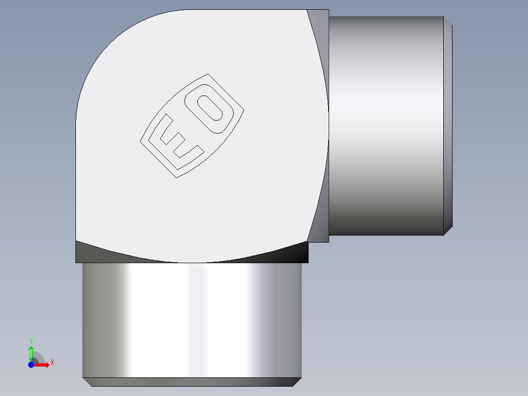 卡套式工业通用硬管接头EO_Union_elbow_W12LLCFX前视图