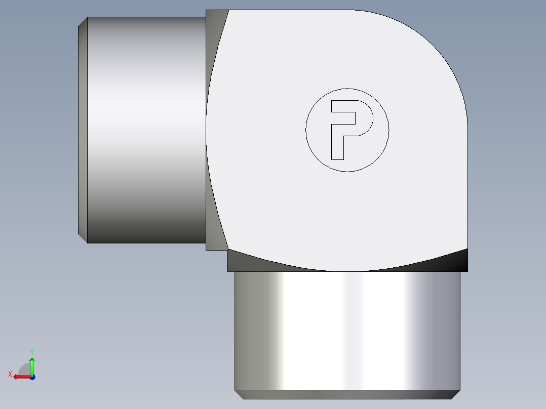 卡套式工业通用硬管接头EO_Union_elbow_W12LLCFX后视图