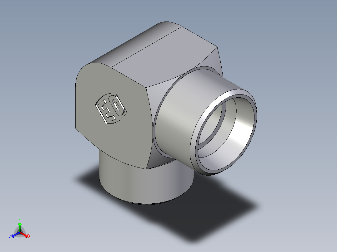 卡套式工业通用硬管接头EO_Union_elbow_W12LLCFX正等轴测图