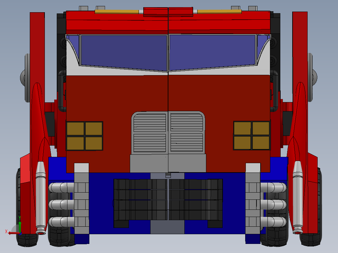 擎天柱机器人车辆切换模式后视图