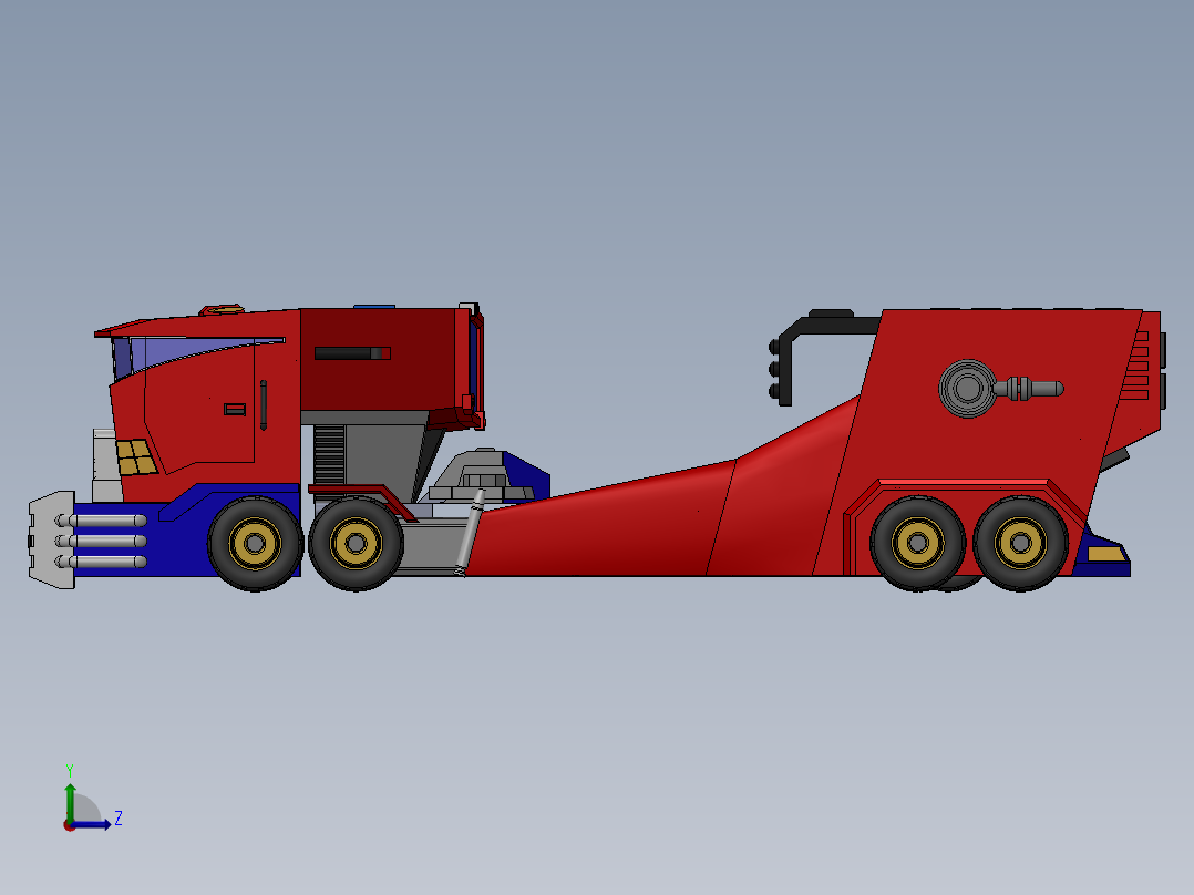 擎天柱机器人车辆切换模式左视图