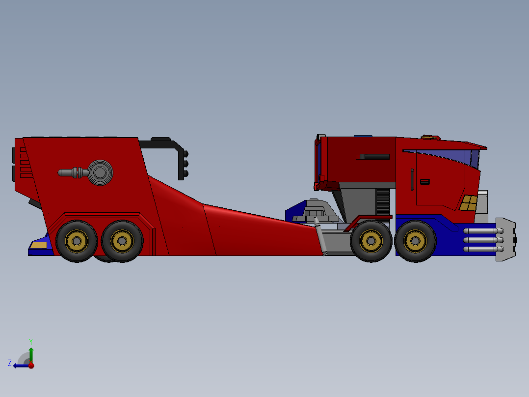 擎天柱机器人车辆切换模式右视图