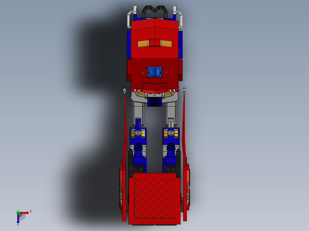 擎天柱机器人车辆切换模式俯视图