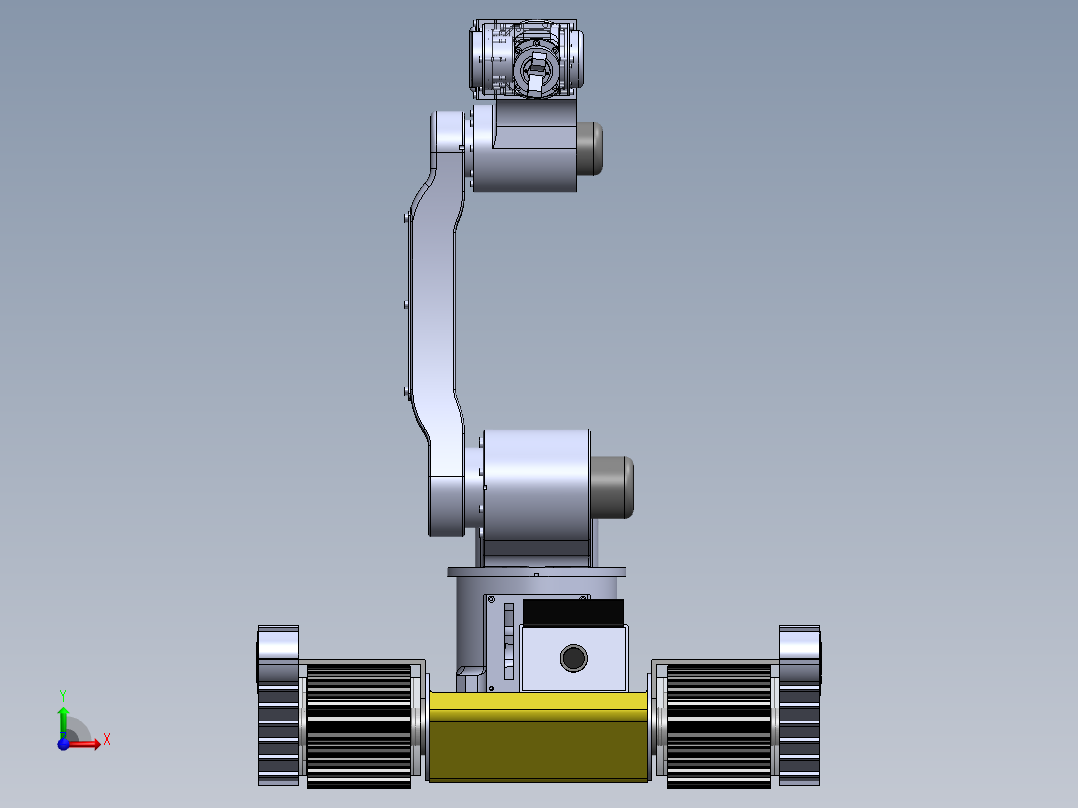 履带救援机器人3d图纸+说明+2d图纸cad 爬楼救援履带机器人3d模型前视图