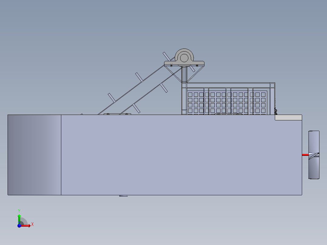太阳能水面垃圾清理船建模前视图