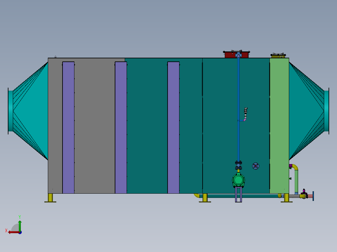 2000H风量等离子设备（sw18可编辑+工程图+BOM）后视图