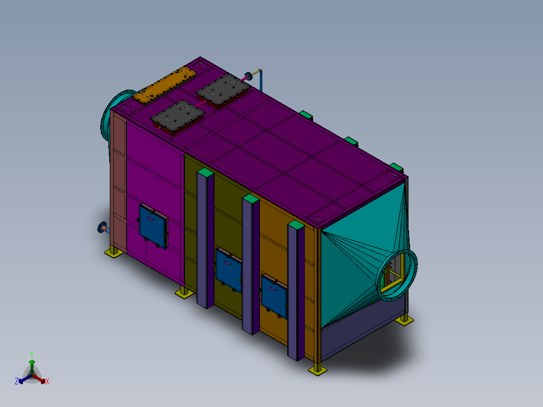 2000H风量等离子设备（sw18可编辑+工程图+BOM）正等轴测图