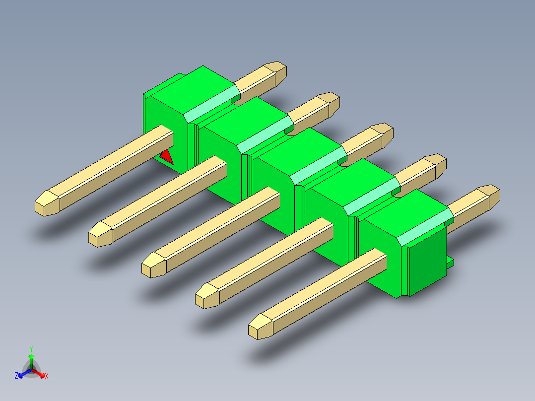 彩色公头100mil（2.54mm）系列-DS1021_green_1x05p_100mil_Type1_rev1.0