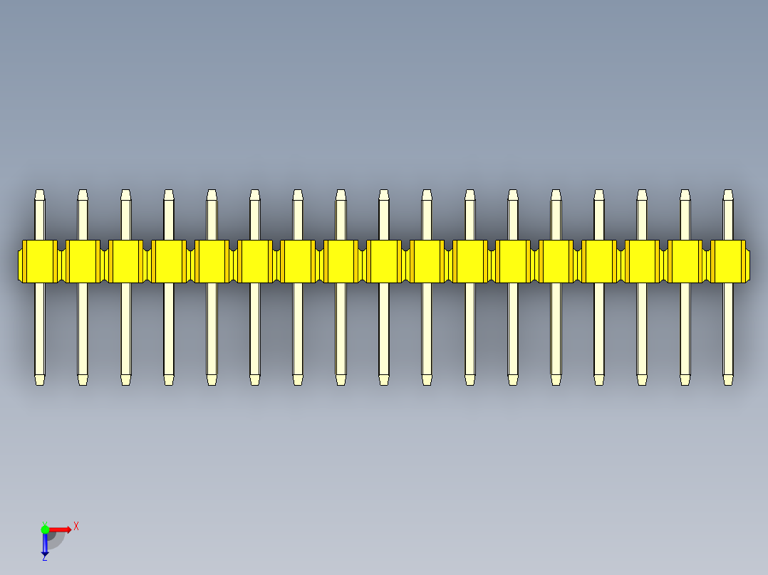 彩色公头100mil（2.54mm）系列-DS1021_yellow_1x17p_100mil_Type1_rev1.0俯视图