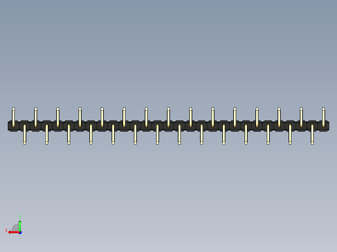 彩色公排针 100mil 2.54mm 系列-DS1022_black_29p_100mil_Type_SMT_R1_rev1.0后视图