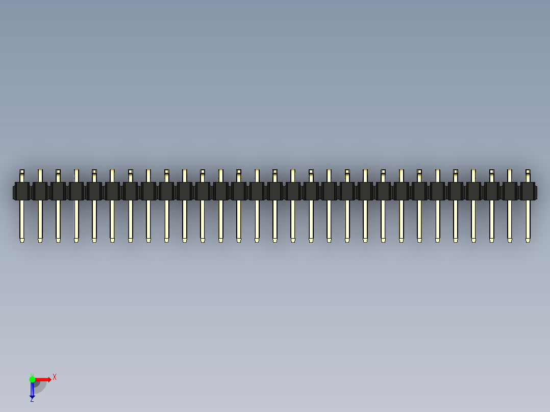 彩色公排针 100mil 2.54mm 系列-DS1022_black_29p_100mil_Type_SMT_R1_rev1.0俯视图