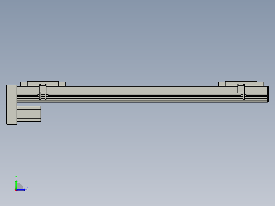直线模组LHC17-S1000-D(1)设计图纸左视图