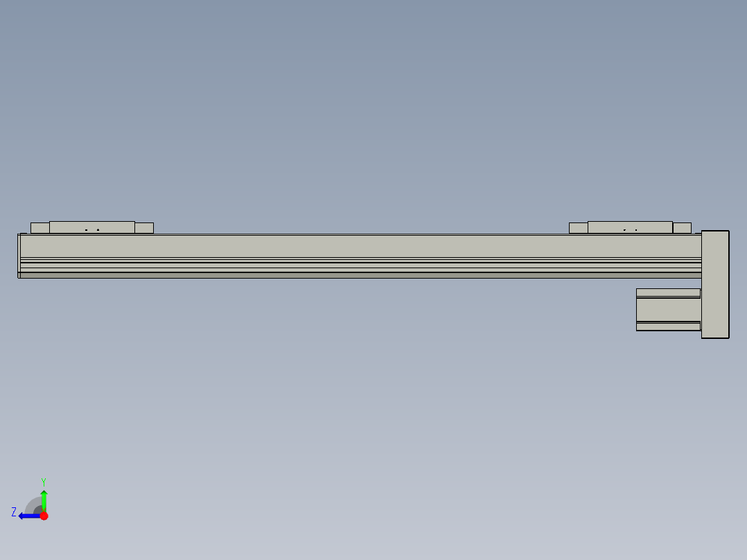 直线模组LHC17-S1000-D(1)设计图纸右视图