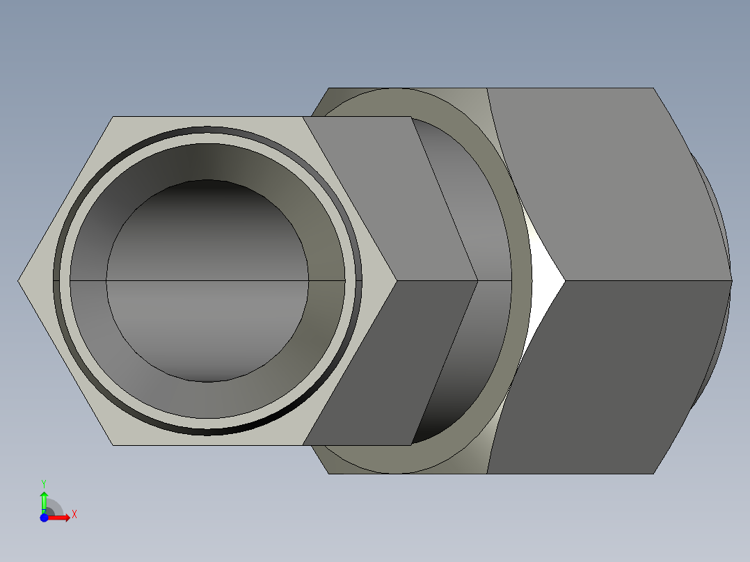 卡套式工业通用硬管接头12_vbu-s前视图