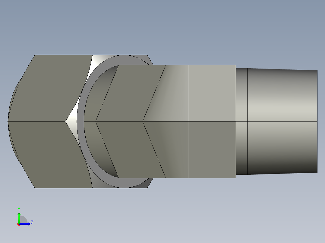 卡套式工业通用硬管接头12_vbu-s左视图
