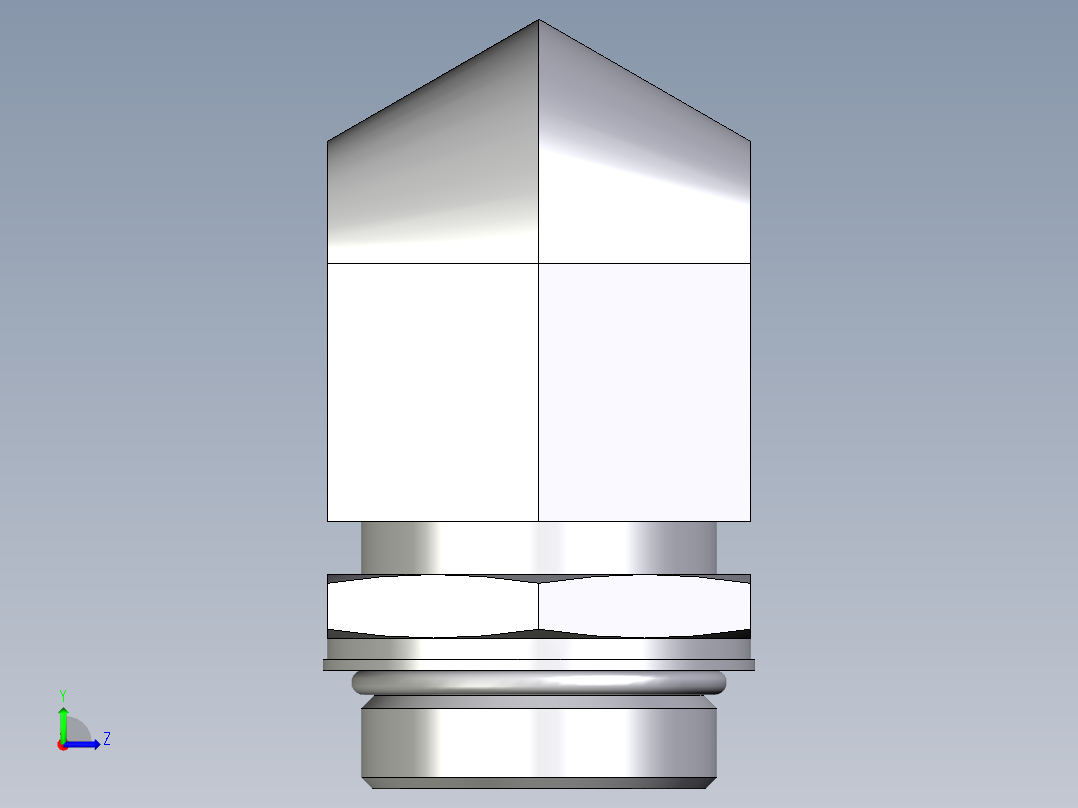 卡套式工业通用硬管接头EO_Adjustable_Locknut_elbow_WEE35LMOROMDCF左视图