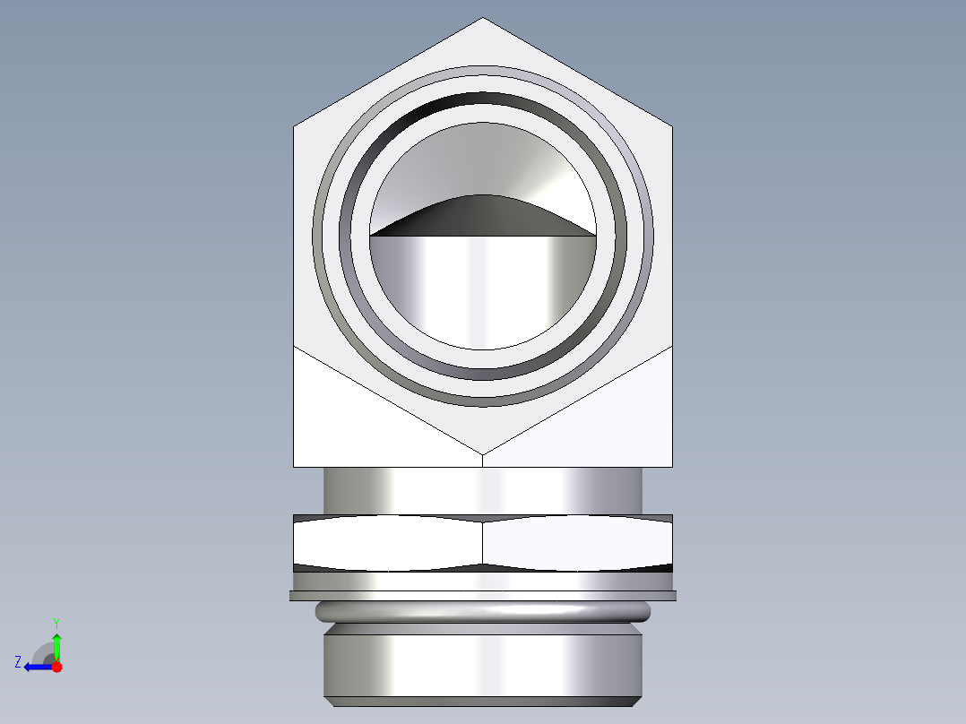 卡套式工业通用硬管接头EO_Adjustable_Locknut_elbow_WEE35LMOROMDCF右视图