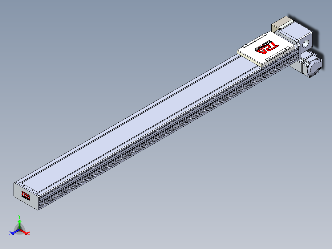 同步带全封闭直线模组TPA-HCB-110D-90-L950-RP-Y-P40-N3正等轴测图