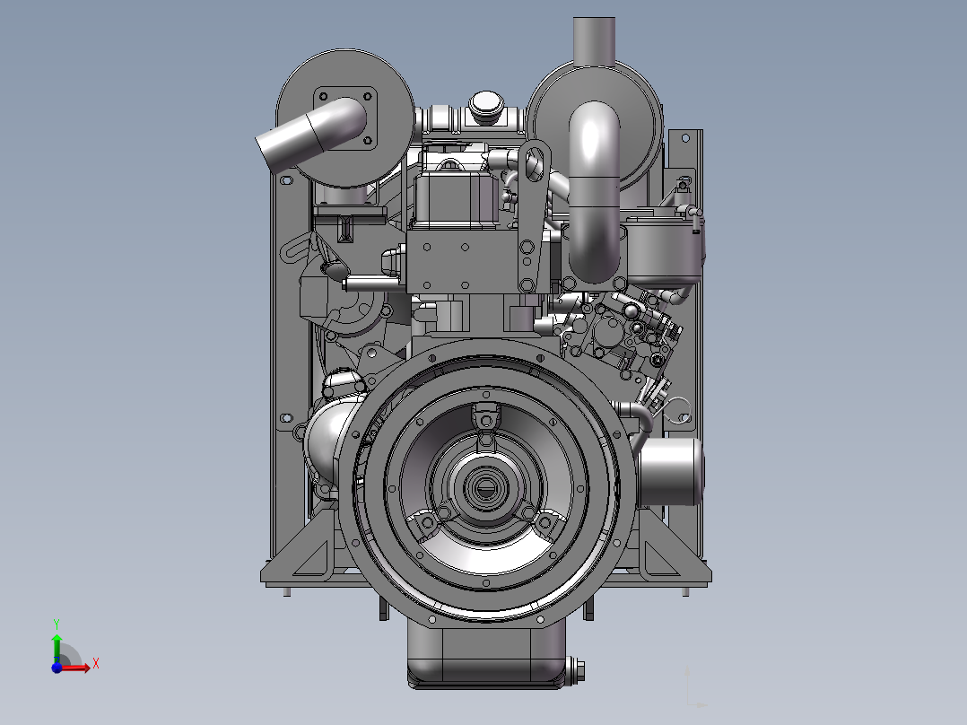 柴油机设计模型前视图