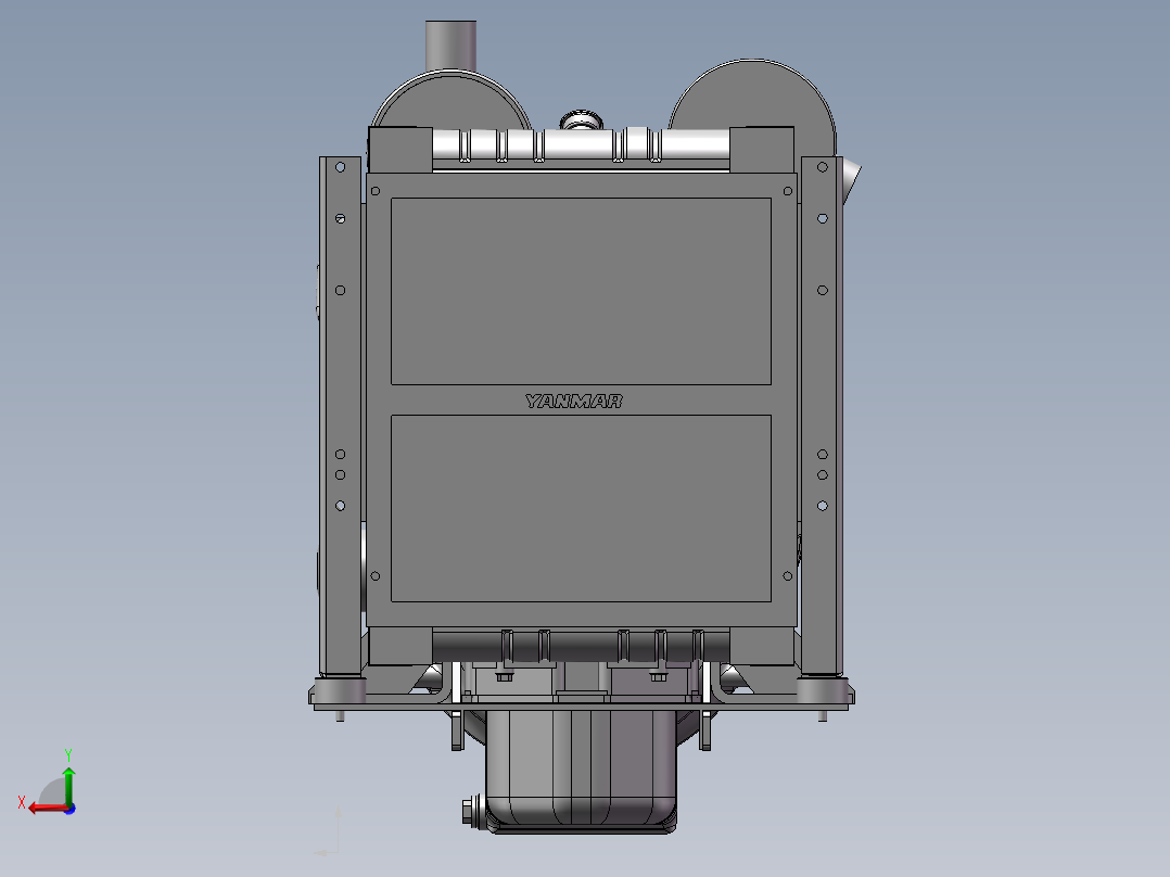 柴油机设计模型后视图