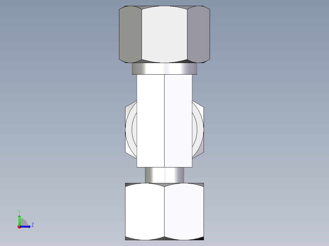 卡套式工业通用硬管接头EO_Standpipe_run_tee_EVL12SCF左视图