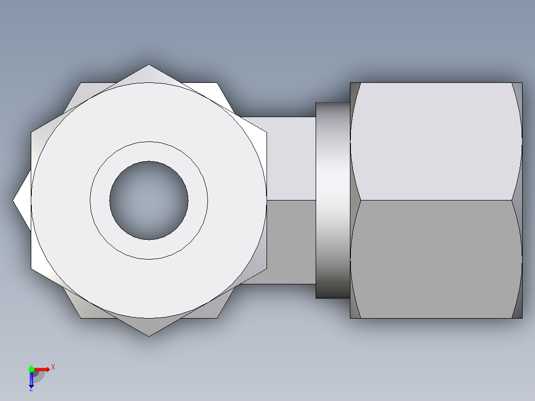 卡套式工业通用硬管接头EO_Standpipe_run_tee_EVL12SCF俯视图