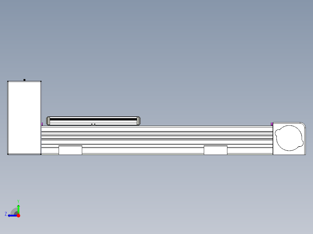 同步带滑台-欧规B8-L88-S350-L-ZP75-D3-N10右视图