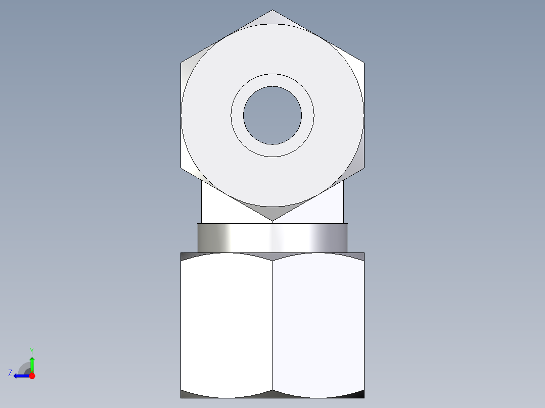 卡套式工业通用硬管接头EO_Union_tee_T10SCF右视图