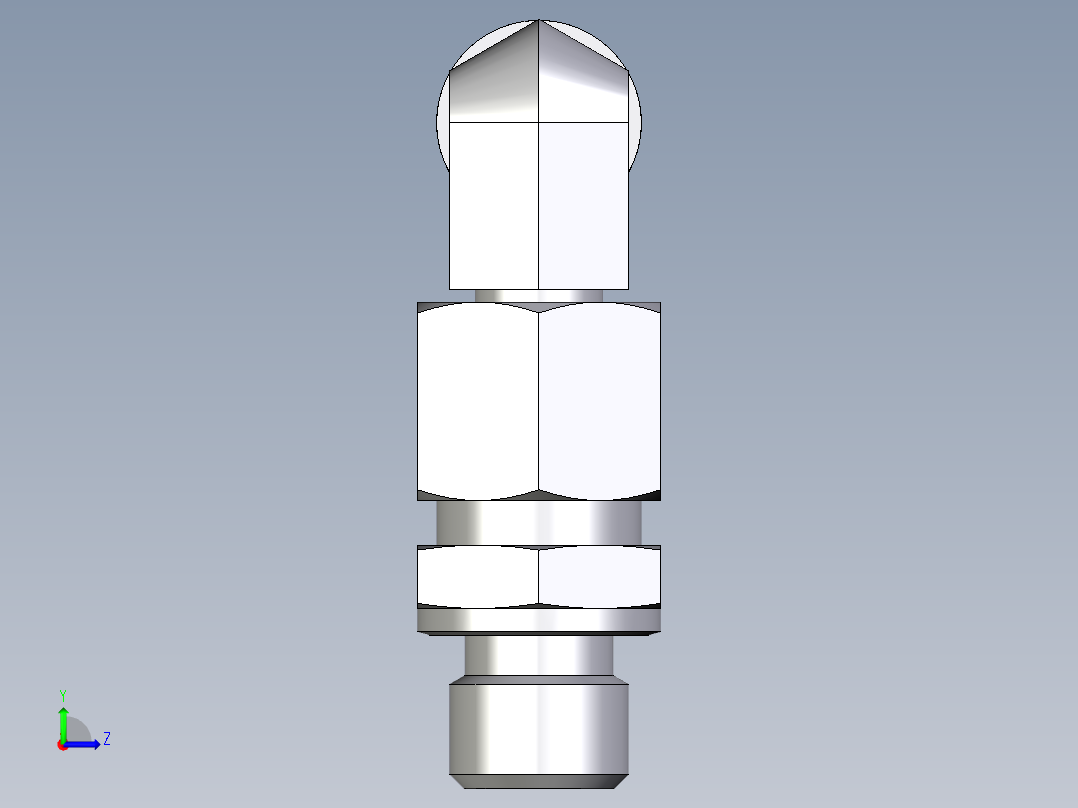 卡套式工业通用硬管接头EO_Assembled_adjustable_standpipe_elbow_EVW10LMOMD71左视图