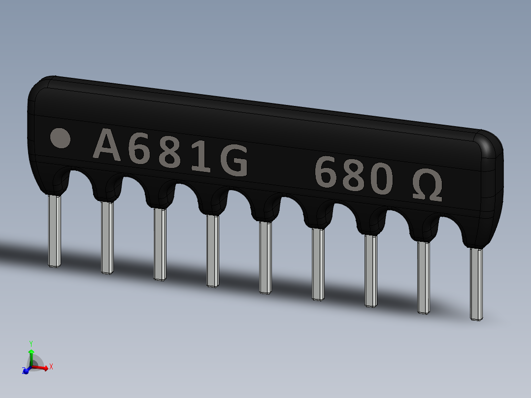 电容器 二极管 电阻器-Resistor Network 680 Ohm 9-Pin