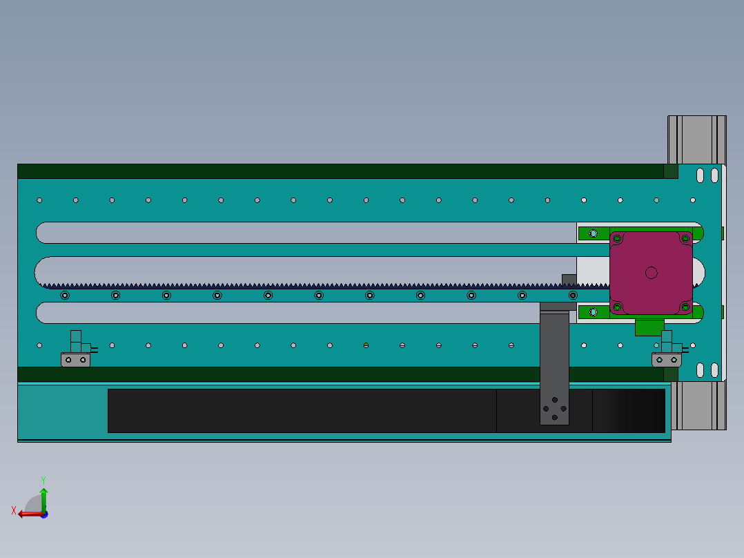 齿轮齿条传动夹爪上料模组3D模型图纸 Solidworks 附STEP后视图