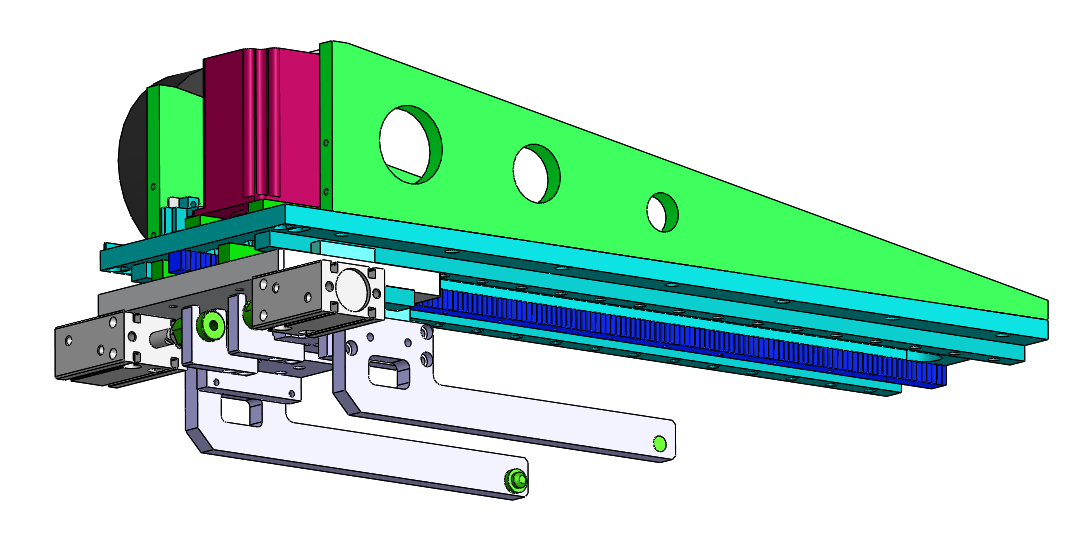 齿轮齿条传动夹爪上料模组3D模型图纸 Solidworks 附STEP
