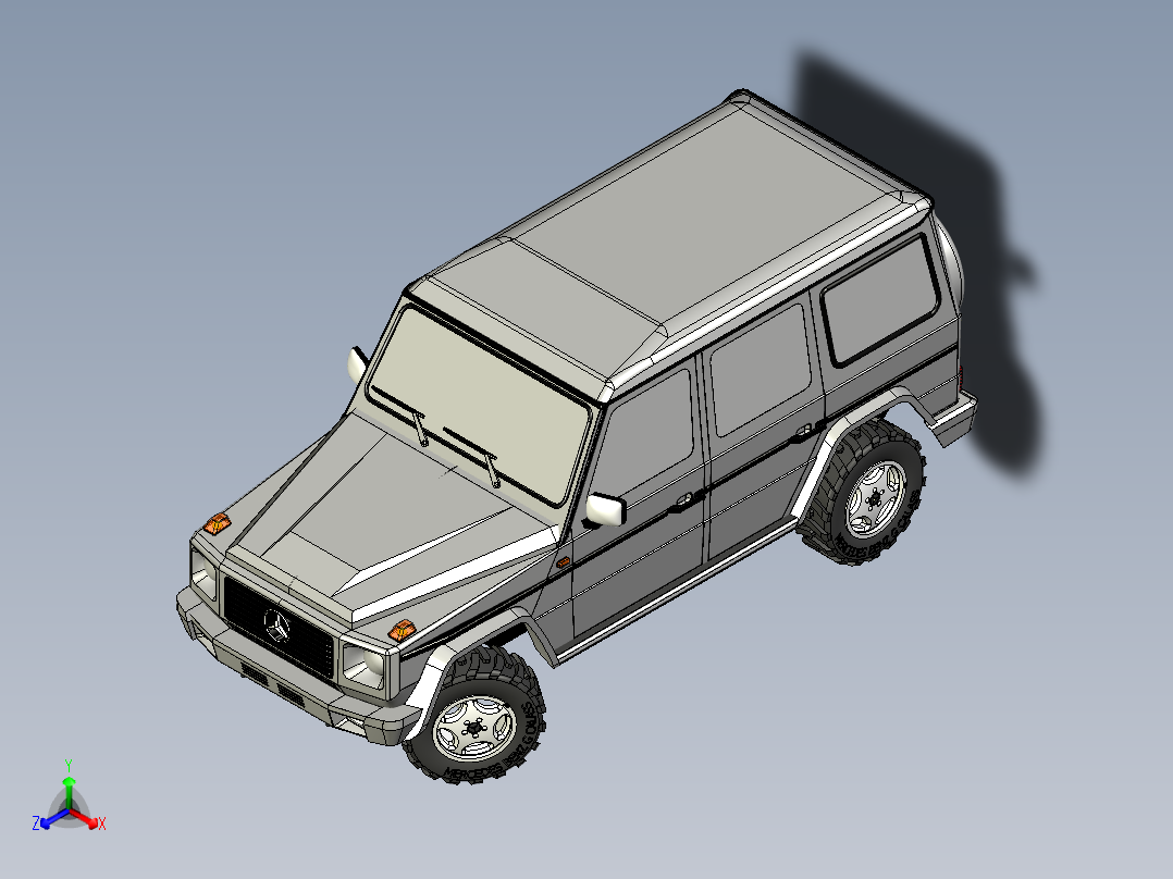 Mercedes <span style='color: red'>奔驰</span><span style='color: red'>G</span>级全地形<span style='color: red'>越野车</span>模型外观3D图纸