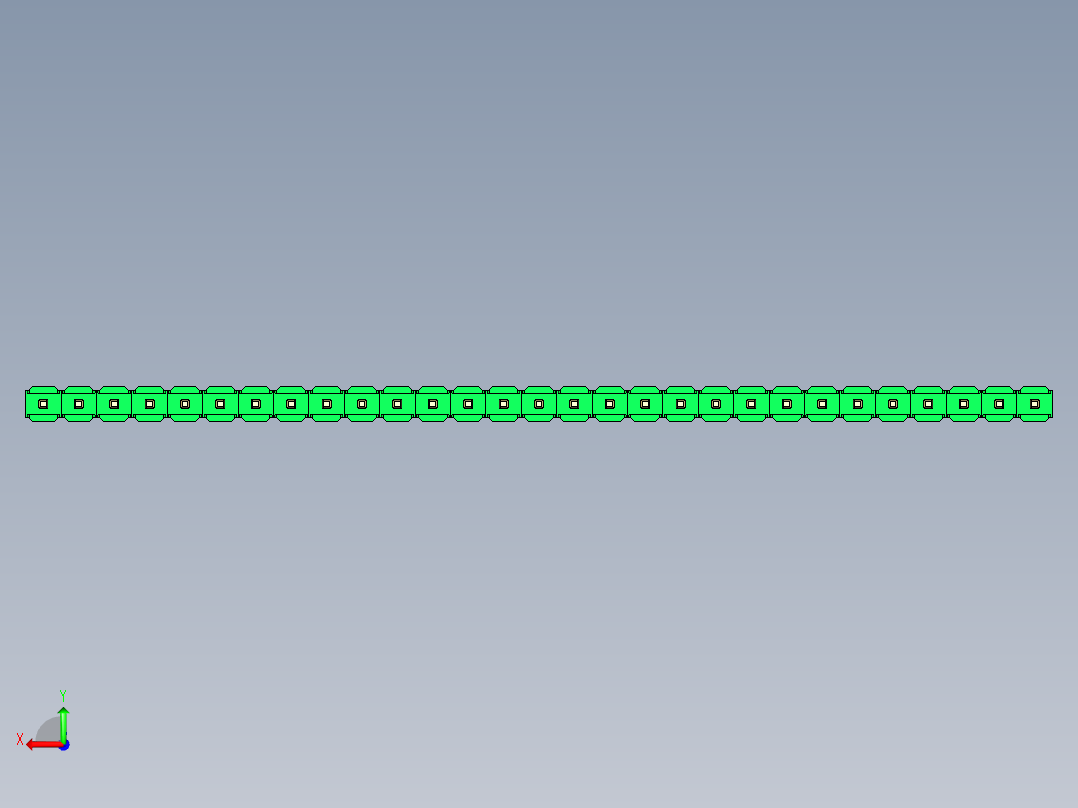 彩色公头100mil（2.54mm）系列-DS1021_green_1x29p_100mil_Type19_rev1.0后视图