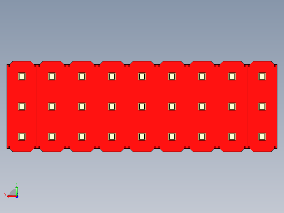 彩色公头100mil（2.54mm）系列-DS1021_red_3x09p_100mil_Type1_rev1.0后视图