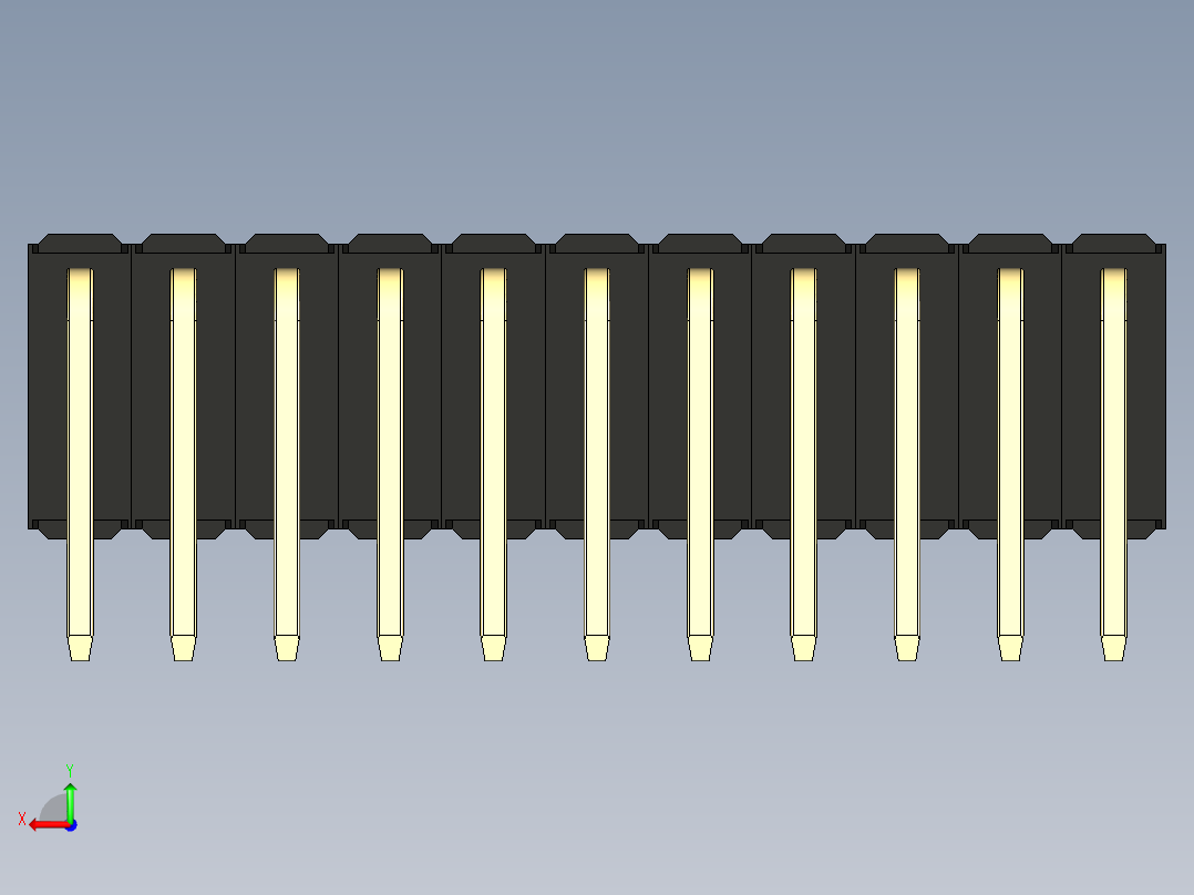 彩色公排针 100mil 2.54mm 系列-DS1022_black_3x11p_100mil_TypeD_rev1.0后视图