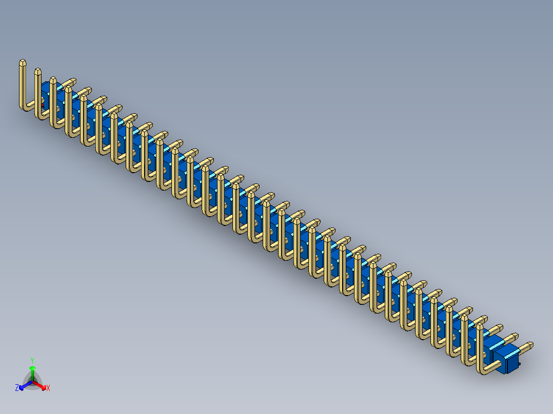 彩色公排针 100mil 2.54mm 系列-DS1022_blue_31p_100mil_TypeU_rev1.0