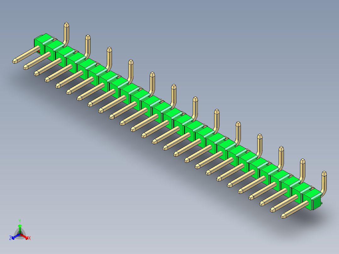 彩色公排针 100mil 2.54mm 系列-DS1022_green_26p_100mil_Type_SMT_R2_rev1.0