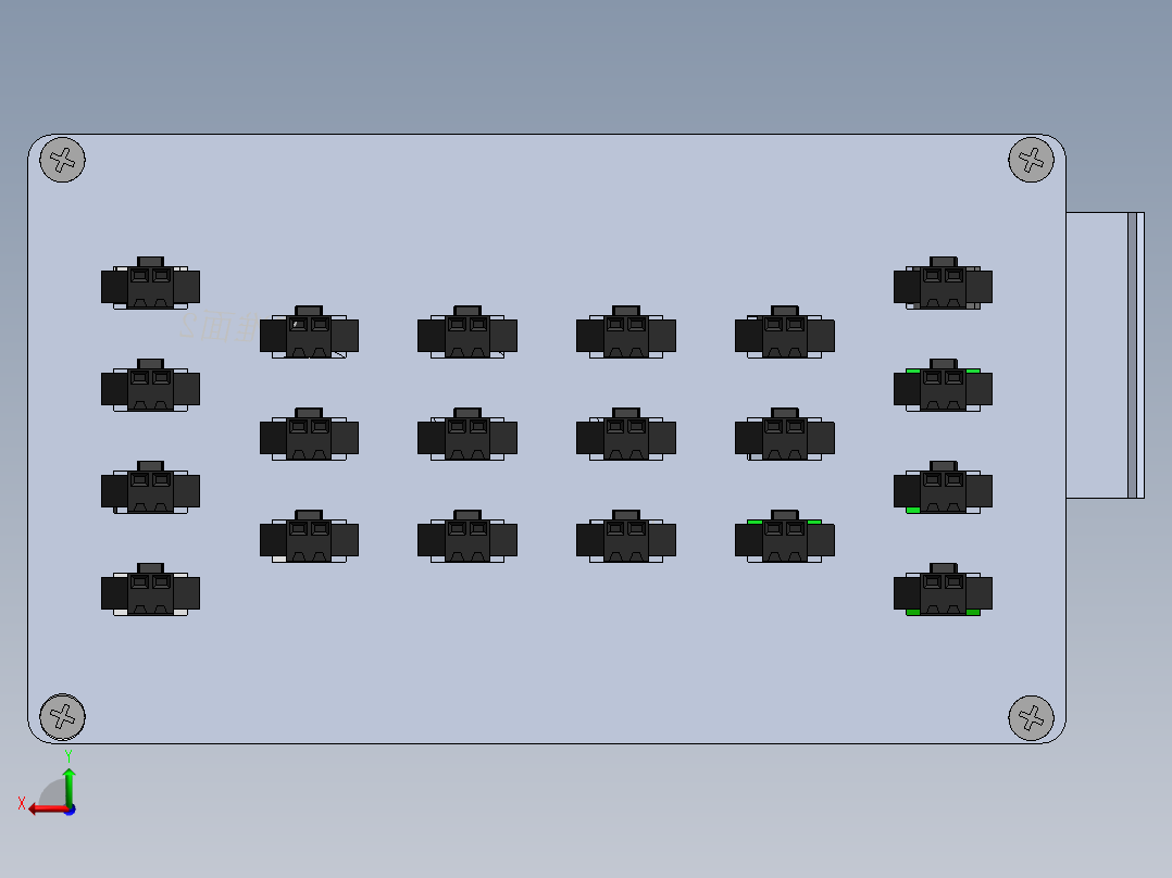 通用控制盒三维SW模型后视图