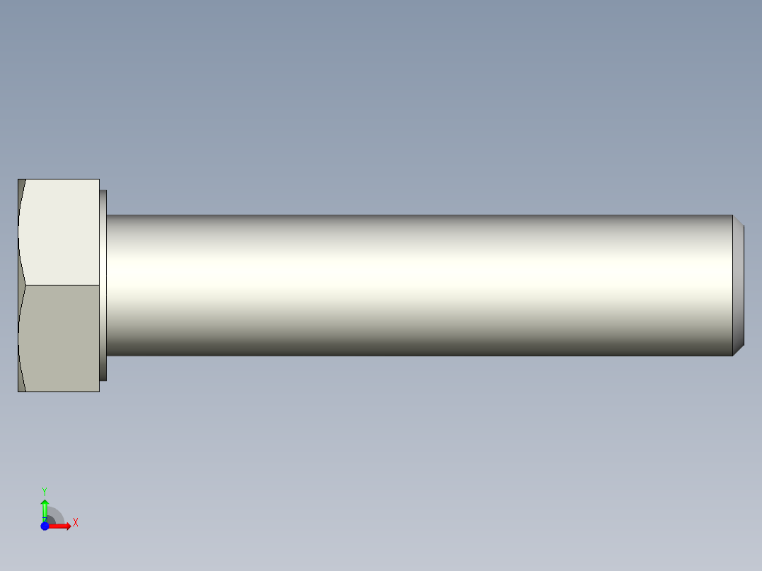 螺钉-DIN_931-M20x2.5x90_30.stp前视图